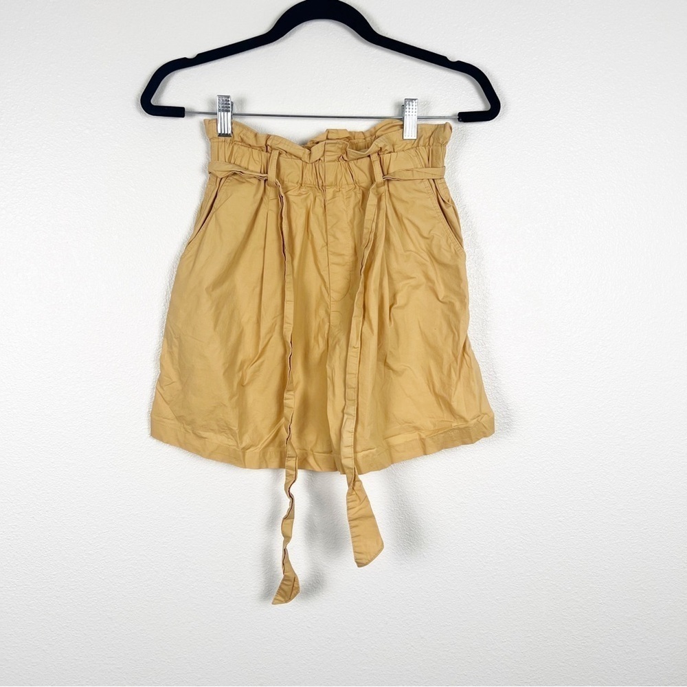 Uniqlo Tan Paperbag Waist Belted Shorts Womens XS High Rise 221-197823